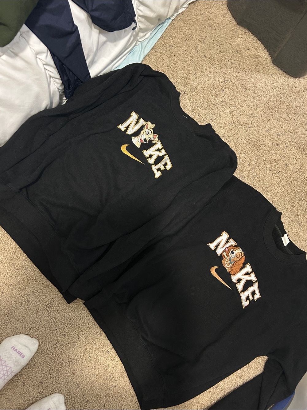 Nike Black Crewneck Sweatshirt with Gold Logo